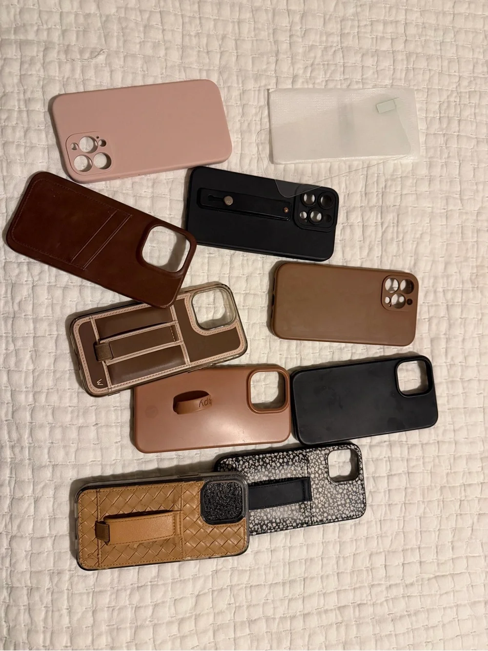 Mixed Phone Case Lot - Pink, Black, Brown, Tan, White